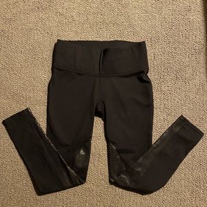 SPANX Riding Leggings Faux Leather Accent Size M